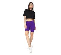 SOFTSAIL Leggings Mujeres Mallas Pantalones Cortos De Ciclista Pantalones De Yoga De Gimnasio Elásticos Transpirables Control De Barriga Cintura Alta Algodón para Damas Que Adelgazan Violeta 36