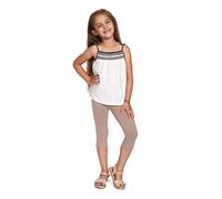 SOFTSAIL Leggings Niña Mallas 3/4 Pantalones Cortos Capri De Algodón para Deportes Baile Gimnasia Transpirables Cómodos Y Elásticos Beige 13 años