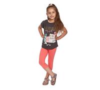 SOFTSAIL Leggings Niña Mallas 3/4 Pantalones Cortos Capri De Algodón para Deportes Baile Gimnasia Transpirables Cómodos Y Elásticos Coral 8 años