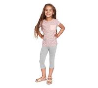 SOFTSAIL Leggings Niña Mallas 3/4 Pantalones Cortos Capri De Algodón para Deportes Baile Gimnasia Transpirables Cómodos Y Elásticos Ceniciento 10 años