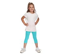 SOFTSAIL Leggings Niña Mallas 3/4 Pantalones Cortos Capri De Algodón para Deportes Baile Gimnasia Transpirables Cómodos Y Elásticos Menta 2 años
