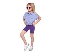SOFTSAIL Leggings Niña Mallas De Ciclismo Algodón Corto Deportivo Danza Gimnástica Transpirable Y Cómodo Elástico Violeta 10 años