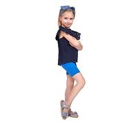 SOFTSAIL Leggings Niña Mallas De Ciclismo Algodón Corto Deportivo Danza Gimnástica Transpirable Y Cómodo Elástico Azul Real 11 años