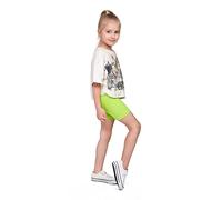 SOFTSAIL Leggings Niña Mallas De Ciclismo Algodón Corto Deportivo Danza Gimnástica Transpirable Y Cómodo Elástico Verde Lima 2 años