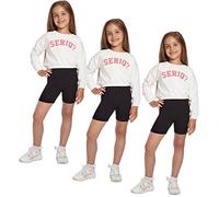 SOFTSAIL Leggings Niña Mallas De Ciclismo Set De 3 Piezas Algodón Corto Deportivo Danza Gimnástica Transpirable Y Cómodo Elástico Negro 10 años