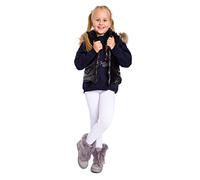 SOFTSAIL Leggings térmicos para niña, de algodón, con forro, para invierno, Blanco, 9 años