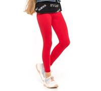 SOFTSAIL Leggings térmicos para niña, de algodón, con forro, para invierno, rojo, 3 años