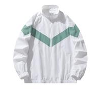 Softshelljacke Winter Herren Herren Stehkragen Jacke Loose Light Atmungsaktiv Outdoor Fashion Trend Casual Jacke Jacke Top Sportlich Herren (White, XXL)