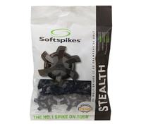 SOFTSPIKES (Pins Picos de Golf, Sigiloso, Negro/Plata, Bag of 1 Set