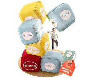 softSTAKK | El Exitoso Juego de Lanzamiento Ahora para Interior y Exterior | Boccia & Boule Reinterpretado | Juego Familiar UNE Habilidad & Estrategia | Juegos de Lanzamiento Niños y Adultos