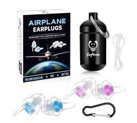 Softvox Tapones para los oídos con cordón para aliviar la presión de los oídos en avión, evitan el dolor de oídos y la reducción de ruido, auriculares de ecualización de presión esenciales para viajes