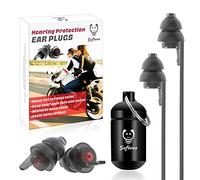 Softvox Tapones para los oídos de motocicleta con cable desmontable, 2 pares, protección auditiva audible, reducción de ruido del viento, cómodos tapones reutilizables para moto, carreras