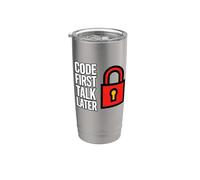 Software Developer Code First Talk Later Vaso térmico de acero inoxidable de doble pared