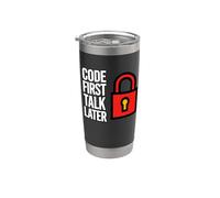 Software Developer Code First Talk Later Vaso térmico de acero inoxidable de doble pared