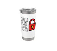 Software Developer Code First Talk Later Vaso térmico de acero inoxidable de doble pared