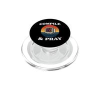 Software Developer Compile & Pray Retro Coder PopSockets PopGrip para MagSafe