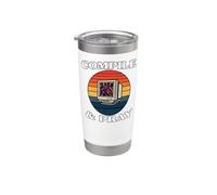 Software Developer Compile & Pray Retro Coder Vaso térmico de acero inoxidable de doble pared