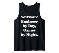 Software Engineer By Day Gamer By Night Funny Saying Camiseta sin Mangas