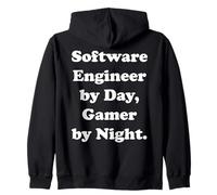 Software Engineer By Day Gamer By Night Funny Saying Sudadera con Capucha