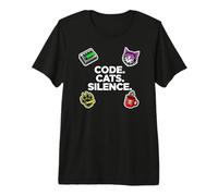 Software Engineer Introvert Code Cats Silence Camiseta Premium