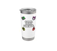 Software Engineer Introvert Code Cats Silence Vaso térmico de acero inoxidable de doble pared