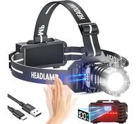 Sogdeco Linterna frontal recargable superbrillante LED 10000LM