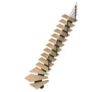 Sogem Escalera principal Gomera con barandilla (Haya, Ancho: 85 cm, 1/4 espiral derecha, Altura de planta: 285,2 cm)