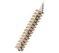 Sogem Escalera principal Gomera con barandilla (Haya, Ancho: 85 cm, Recto, Altura de planta: 285,2 cm)