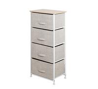 soges 4 cajones Mesita de Noche,Armario para Almacenamiento Estantería con Estructura de Metal Mesilla,Cajoneras para armarios, para el Dormitorio o el Cuarto de los niños,Beige,103N-BM-N