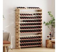 soges Botellero Vino Estantería de Vino para 120 Botellas Estante de Madera Estante para Exhibición de Soportes de Vino de Pie Estante para Vino Almacenamiento de Vino para Bar Cocina del hogar