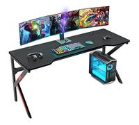 soges Escritorio para Juegos de 160 cm Escritorio de Jugador de Escritorio de computadora Grande con Alfombrilla para Mouse, Negro S1-LJ-1909-160