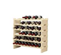 soges Estante de Madera, Estante para exhibición de Soportes de Vino, sin Estante para Vino, 48 Botellas de Vino, Almacenamiento de Vino para la Cocina del hogar,BY-WS6848M-1