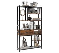 soges Estantería Librerías de pie Unidades de Almacenamiento Independiente con Marcos de Metal Unidades de Estante de Exhibición para Oficina Abierta Estantería Alta para Sala 100 cm x 30 cm x 180