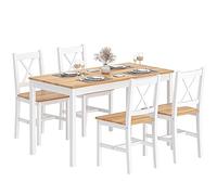 soges Juego de Muebles Comedor con 4 Sillas y Mesa de Comedor de Cocina, Conjunto de Mesa de Comedor de 5 Piezas para Cocina Comedor