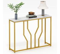 soges Mesa Consola 110 cm, Mesa de Sofa, Mueble de Salon, Mesa Auxiliar de Sofa, Mueble de Entrada para Salon, Pasillo, recibidor, Blanco