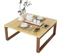 soges Mesa de café plegable Mesa de té plegable en bambú pequeña mesa baja estilo japonés para ventana, tatami, al aire libre, cama