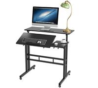 soges Mesa de pie Ajustable Escritorio de computadora Estación de Trabajo móvil Escritorio Sit-Stand Escritorio de pie, l Escritorio Superior