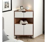soges Mueble de Almacenaje de Madera, Armario Esquinero con Estante de Almacenaje para Salón, Comedor, Dormitorio