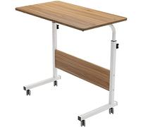 sogesfurniture 80 x 40 cm Mesa Enrollable de Cama sofá para Ordenador portátil, Altura Ajustable, Mesa Auxiliar Soporte para Ordenador portátil con 4 Ruedas bloqueables, Roble 05# 1-80 Ok-BH