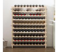sogesfurniture Botellero de Madera para 100 Botellas de Vino con 10 Niveles, Soporte para Botellero Estante de Vino para Estantería de Presentación de Cocina y Barra