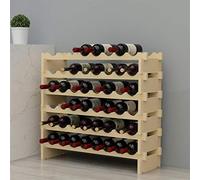sogesfurniture Botellero de Madera para 48 Botellas de Vino con 6 Niveles, Soporte para Botellero Estante de Vino para Estantería de Presentación de Cocina y Barra, BHEU-BY-WS6848M