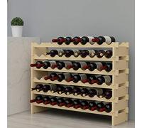 sogesfurniture Botellero de Madera para 60 Botellas de Vino con 6 Niveles, Soporte para Botellero Estante de Vino para Estantería de Presentación de Cocina y Barra, BHEU-BY-WS002