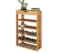 sogesfurniture DIY Zapatero de Madera con 5 Niveles Estantería Zapatero para hasta 20 Zapatos, 75x30x94cm, Organizador de Almacenamiento de Zapatos Multiuso, Teca BHEU-L24-TK