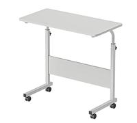 sogesfurniture - Mesa Auxiliar móvil para Cama y sofá (80 x 40 x 71 - 90 cm), Color Blanco
