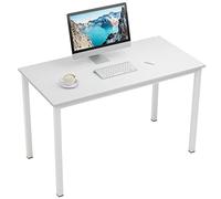 sogesfurniture Mesa de Ordenador, 120x60 cm Escritorio de Oficina Mesa de Trabajo Mesa de Estudio de Madera y Acero, Escritorio de Salón, para Comedor, Cocina, Blanco