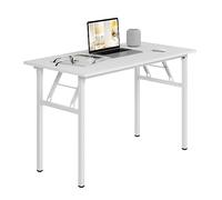 sogesfurniture Mesa Escritorio Plegable, 100x60 cm Mesa de Ordenador Escritorio de Oficina Mesa de Estudio Mesa de Comedor Plegable para Hogar Oficina, Picnic, Blanco AC5W-100-SF