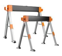 SogesGame Juego de 2 caballetes con patas plegables resistentes, capacidad de carga de 100 kg, soporte de trabajo portátil con asa de transporte, superficie de trabajo antideslizante, ideal para