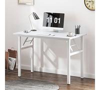 SogesHome Escritorio Plegable para Computadora 100 cm x 60 cm Mesa de Ordenador sin Montaje con Estructura Metálica Mesa de Estudio o Trabajo para Oficina, Estudio, Teletrabajo o Piso Pequeño