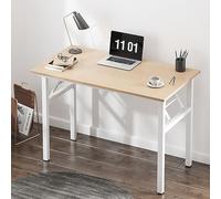 SogesHome Escritorio Plegable para Computadora 100 cm x 60 cm Mesa de Ordenador sin Montaje con Estructura Metálica Mesa de Estudio o Trabajo para Oficina, Estudio, Teletrabajo o Piso Pequeño