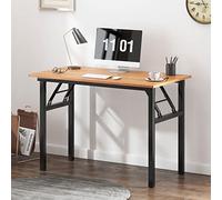 SogesHome Escritorio Plegable para Computadora 100 cm x 60 cm Mesa de Ordenador sin Montaje con Estructura Metálica Mesa de Estudio o Trabajo para Oficina, Estudio, Teletrabajo o Piso Pequeño